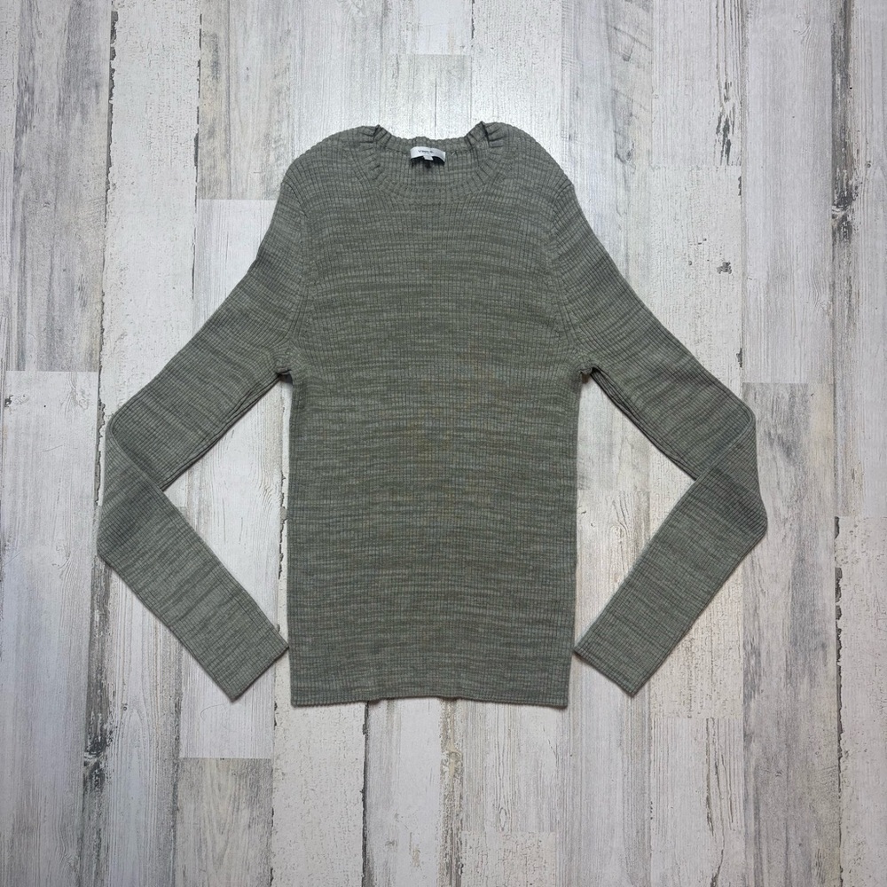 Vince Olive Ribbed Knit Sweater Size XL - Picture 2 of 5